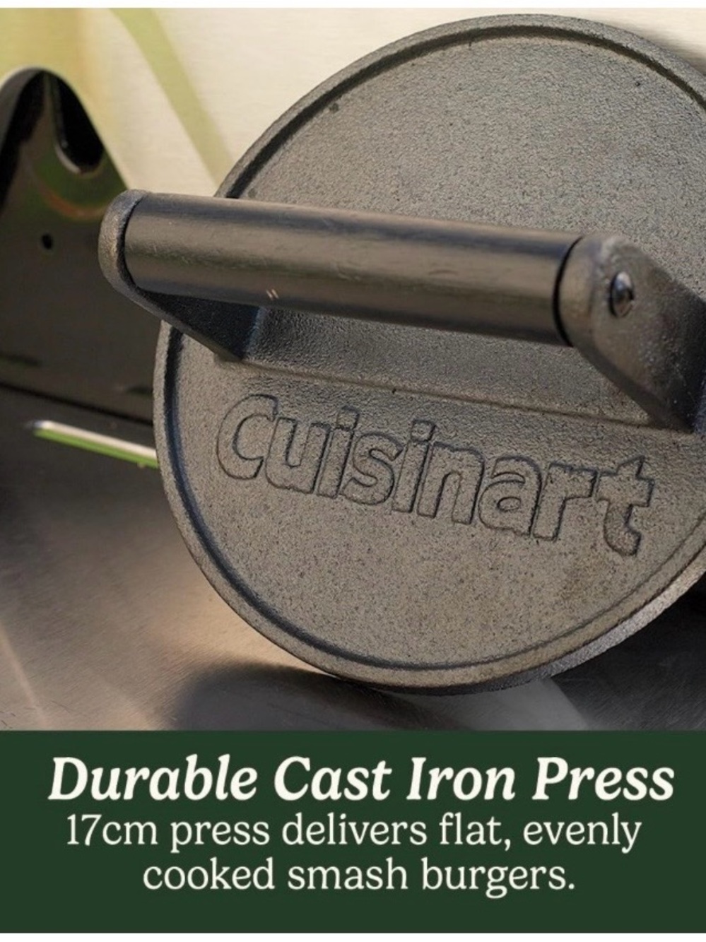 Cuisinart Cast Iron Smashed Burger Press/ Bacon Press New!